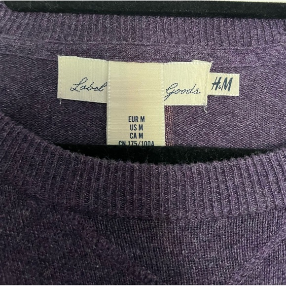 Purple Crewneck Layerable Sweater with Stitched Details - Picture 2 of 3